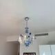 Venetian chandelier in blue Murano glass and crystal, 6 arms
