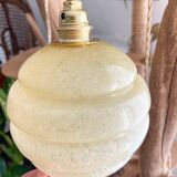 Vintage portable lamp globes customizable yellow clichy glass