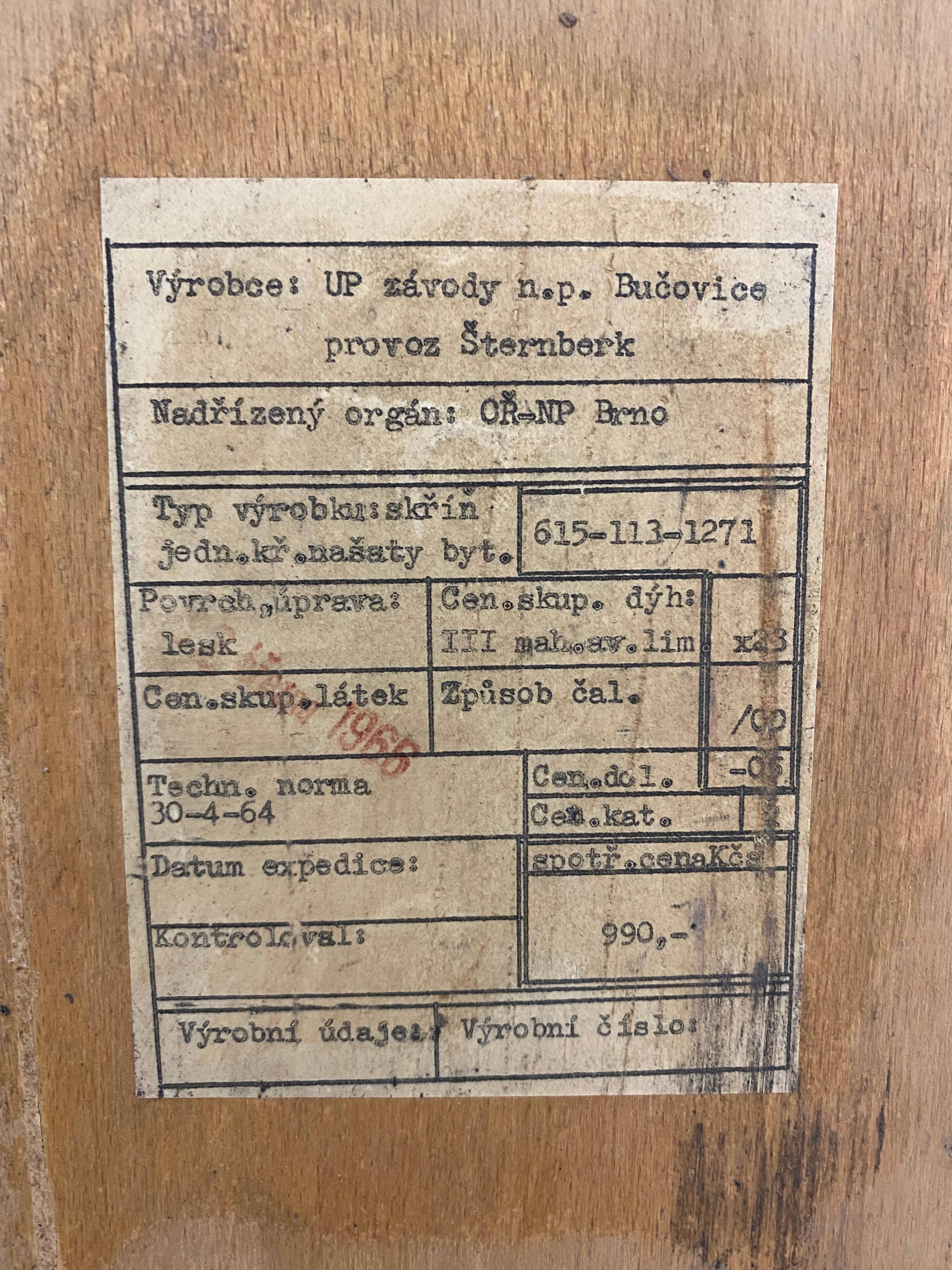 Writing desk with cabinet by Mojmír Požár for UP Závody Bučovice