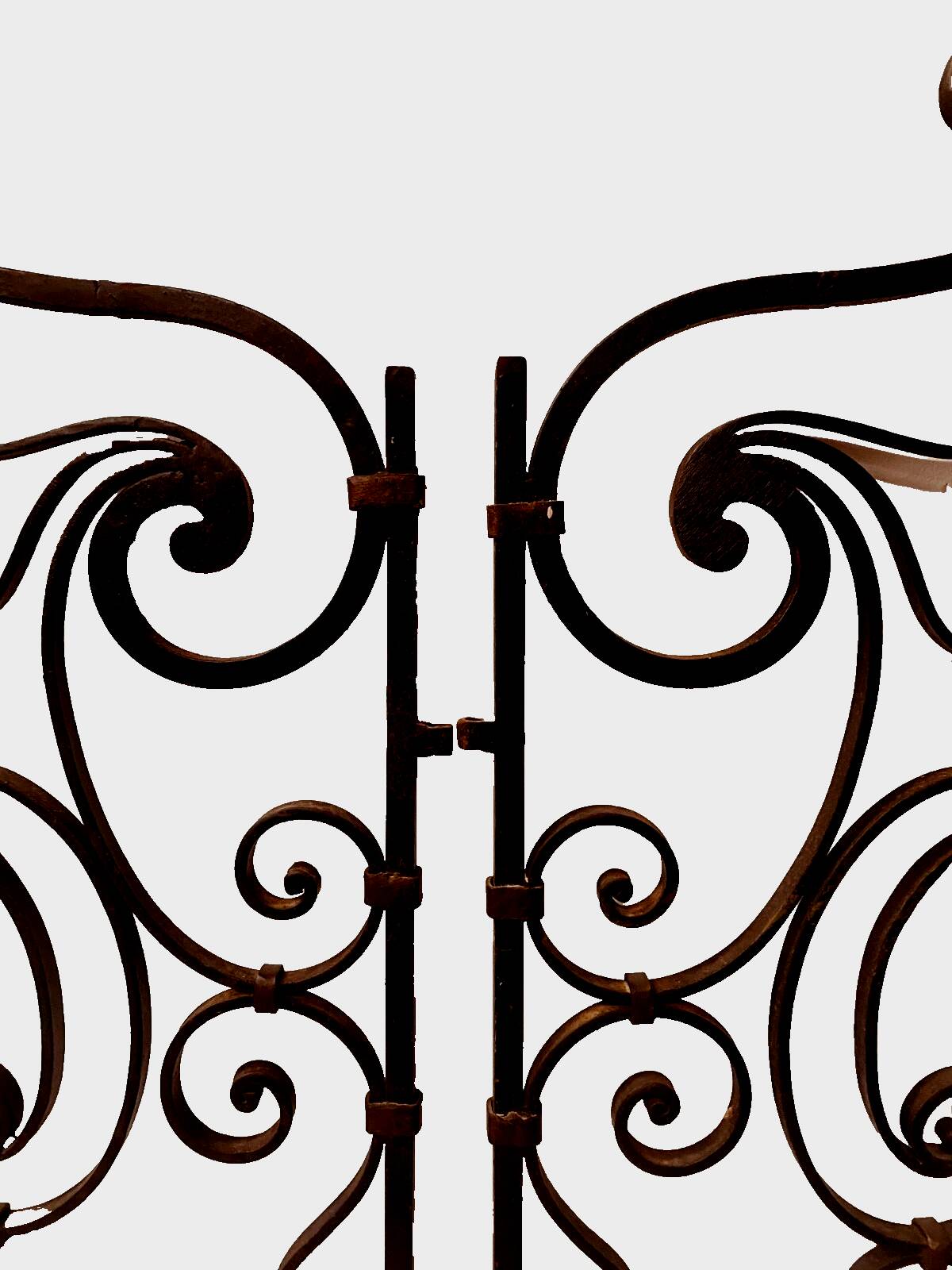 Set of two hammered wrought iron doors, 20th century