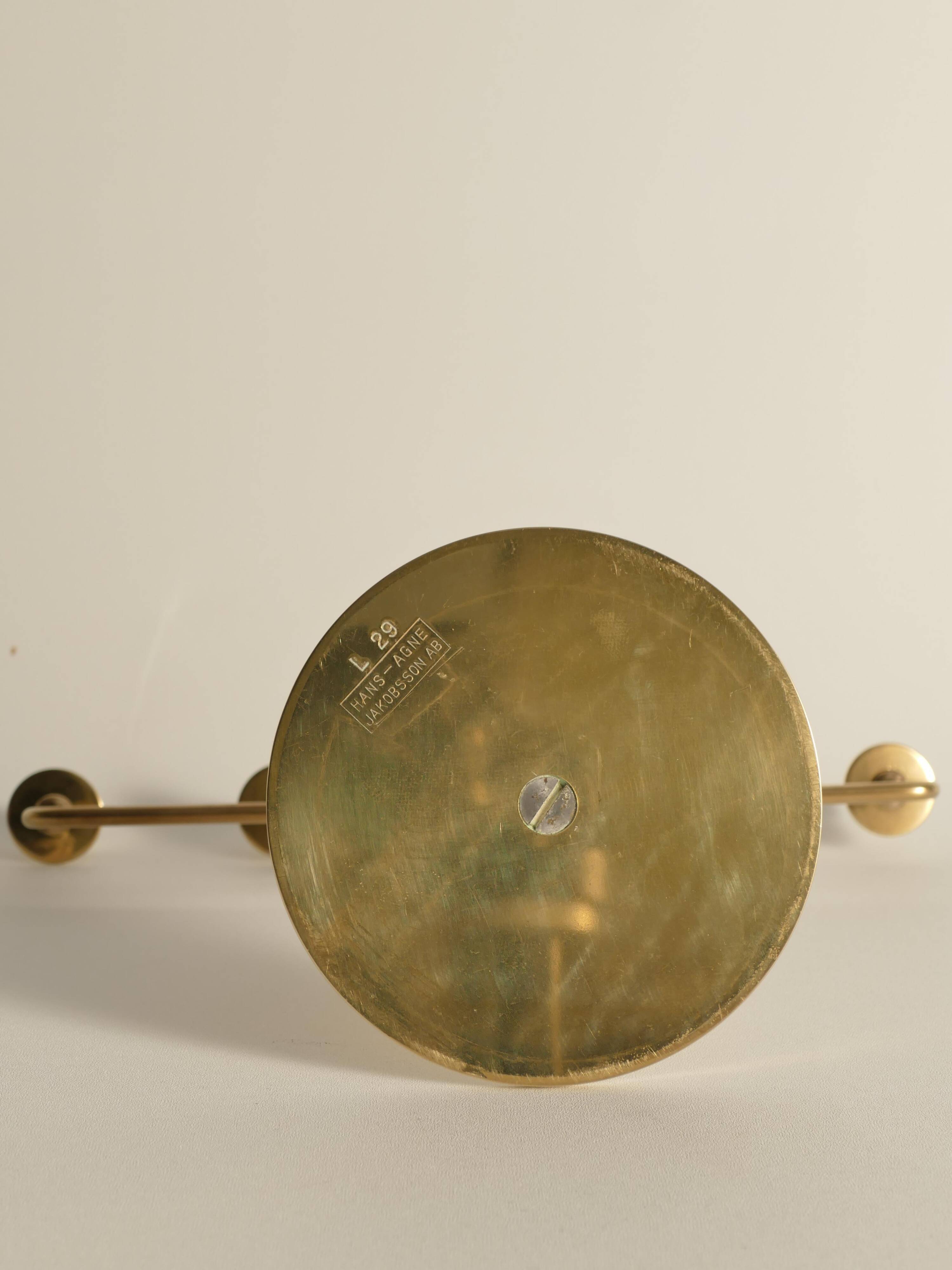 Scandinavian Modern Brass Candelabra by Hans-Agne Jakobsson, Markaryd, 1960s