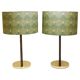 Pair of table lamps or accent lamps in brass and leather by J.T. Kalmar, Mid-Century, Austria, 1960s.