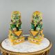Pair of Guardian Lions in Glazed Ceramic, China, 20th Century