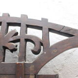 Art nouveau entrance cherry tree wood coat rack with mirror 1890s