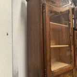 Provencal buffet in solid walnut Two-body buffet with pendulum 19th century
