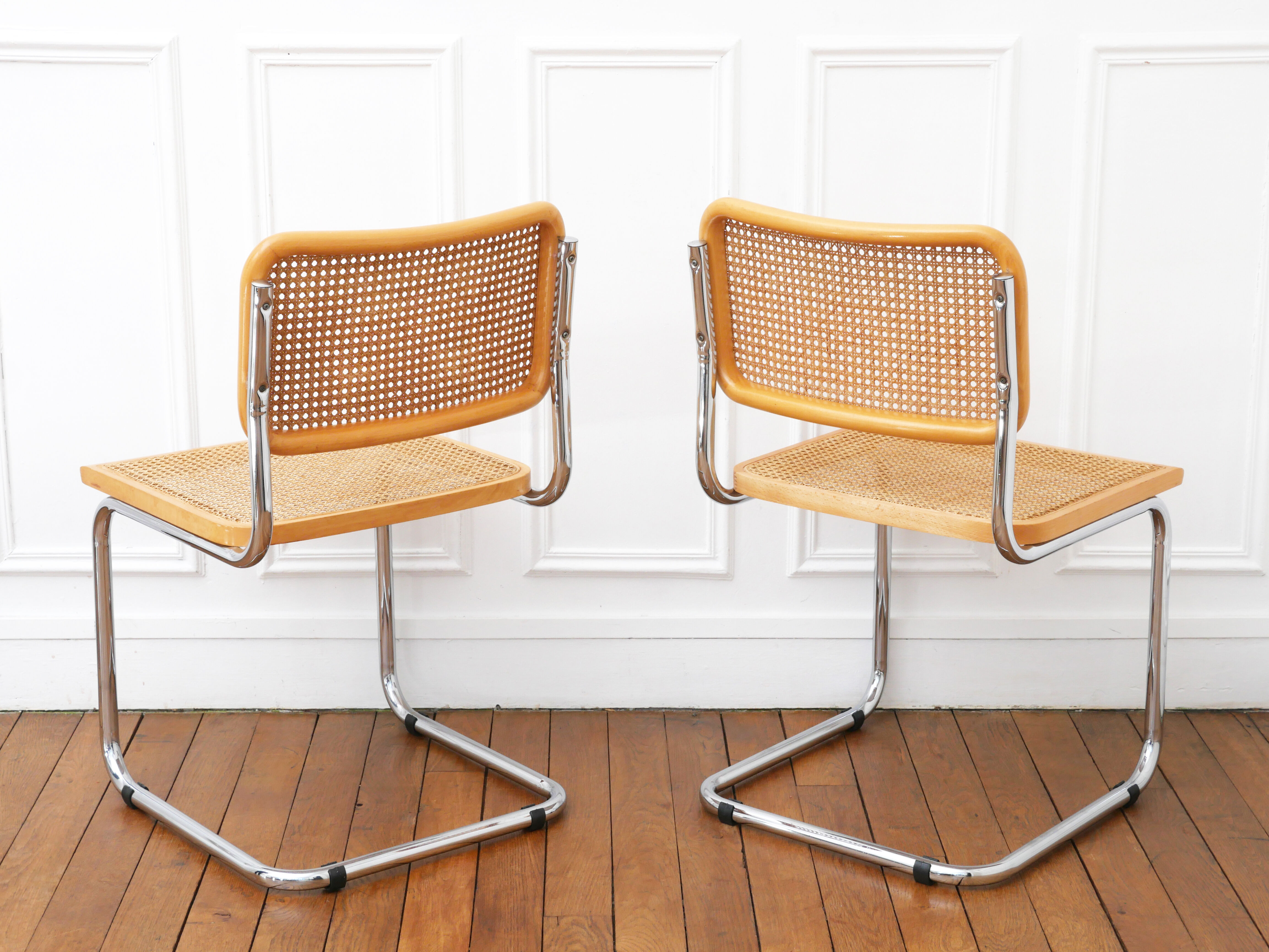 2 chaises Cesca B32 Marcel Breuer - Cannage assises refait