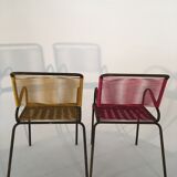 Pair of outdoor scoubidou armchairs