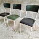 Set of vintage chairs stacking chairs green bakelite