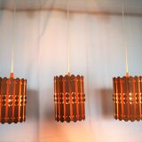3 Scandinavian suspensions vintage pine 1960