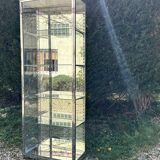 Art Deco period glass and chrome display case