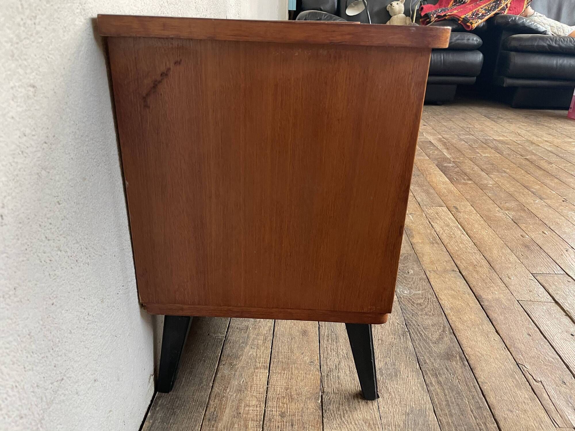 Pair of night table feet compass bedside end of vintage sofa old 1950 1960 retro