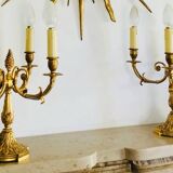 Pair of gilt bronze table lamps from the mid-20th century