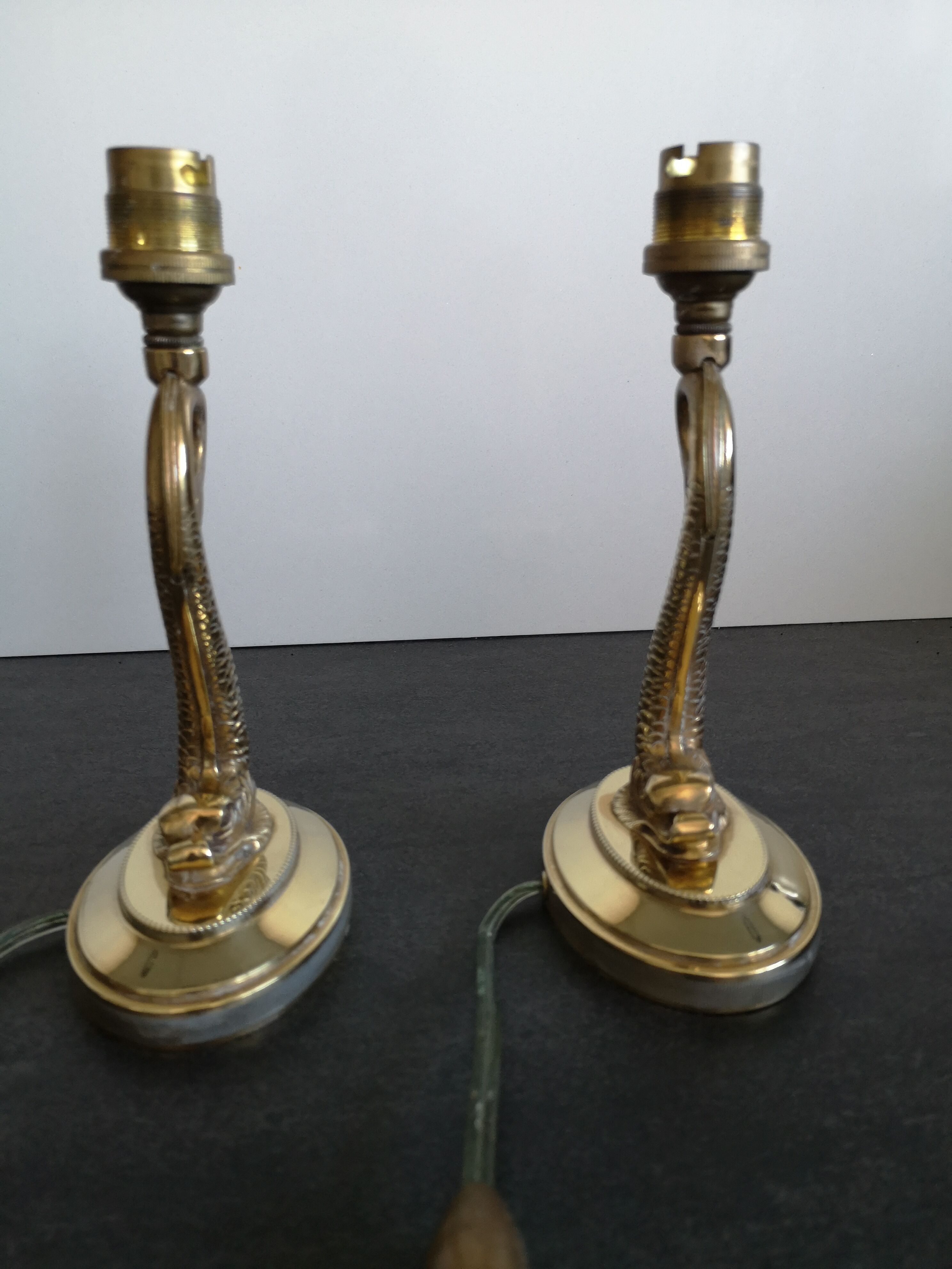 Pair of brass bedside lamp 50s
