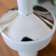 Sgrafo Modern white and silver porcelain vase, 60s