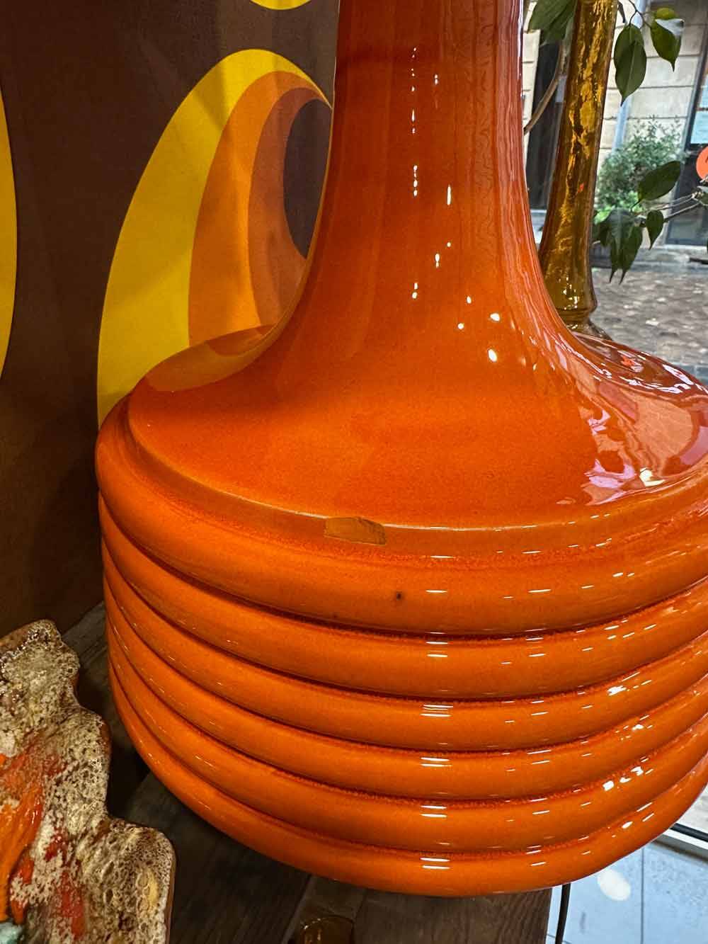 Vintage orange ceramic lamp