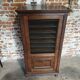 Antique printer's style wooden workshop furniture – mesh door