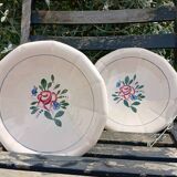 Serving plates X 2 old pink earthenware Digoin Sarreguemines