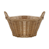 Wicker basket with two handles, vintage, french