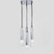 Vintage chrome metal waterfall pendant light with 7 lights Doria Leuchten. 70s
