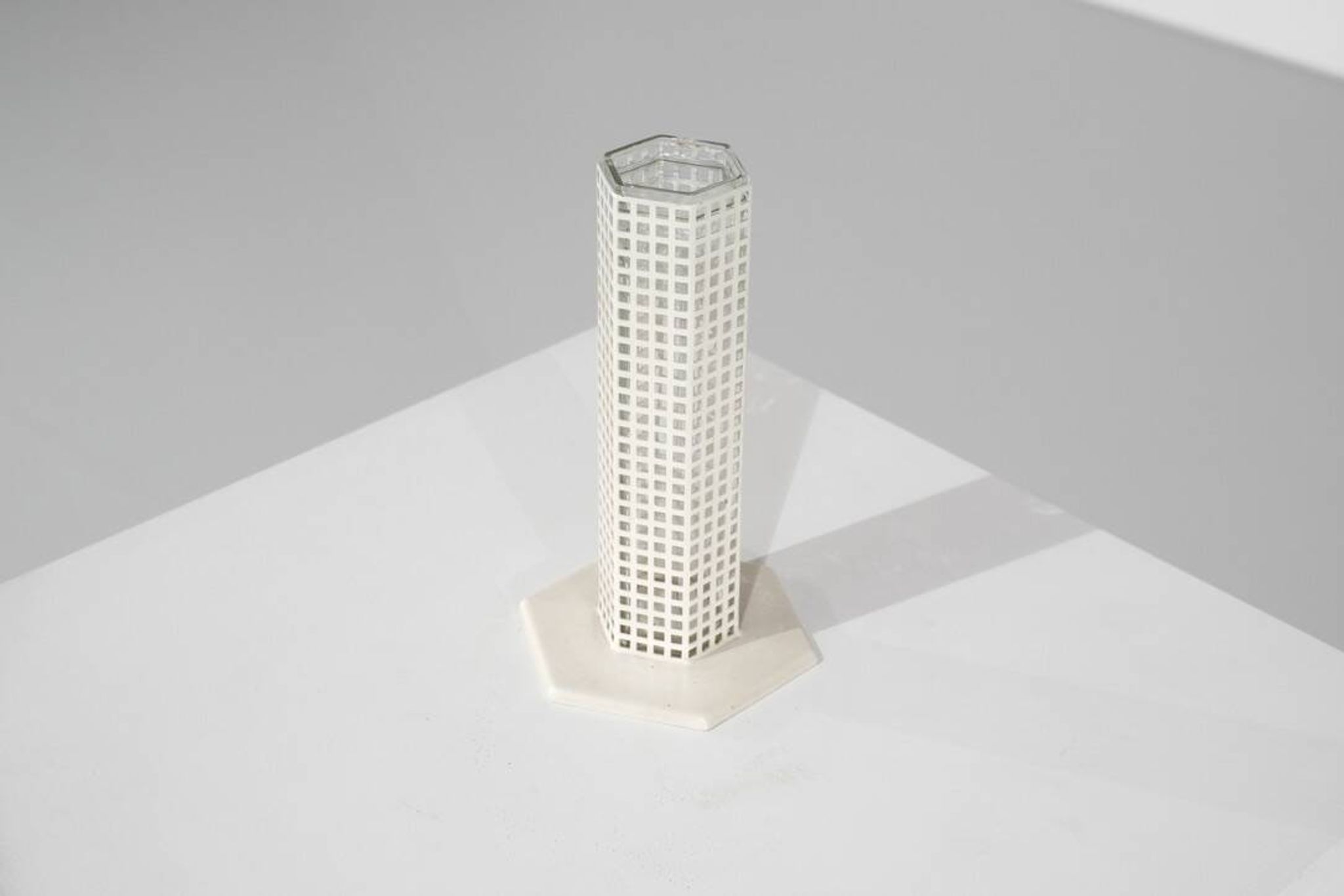 "Skyscraper" vase by Josef Hoffmann for Bieffeplast, Italy, 1980s.
