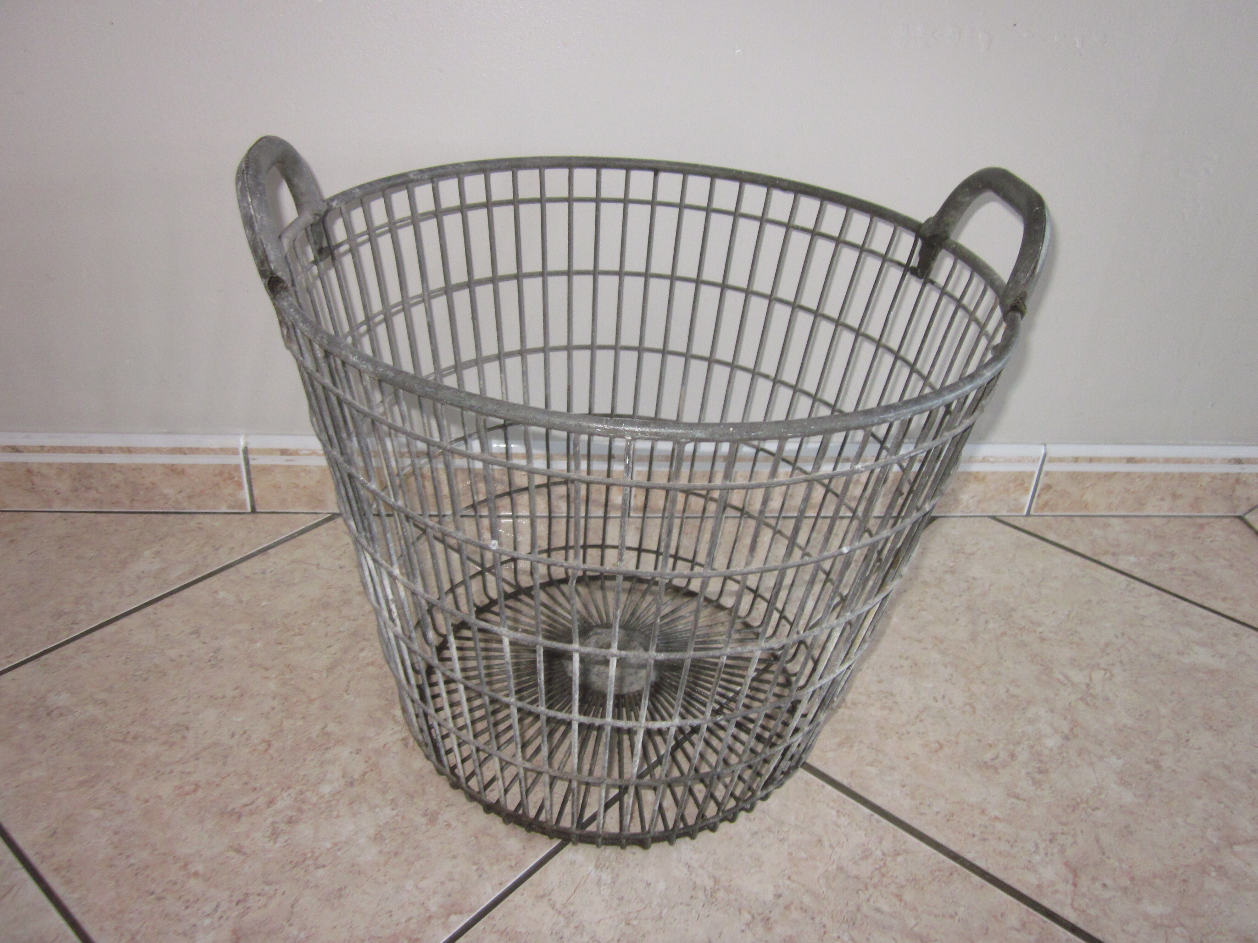 Old zinc basket