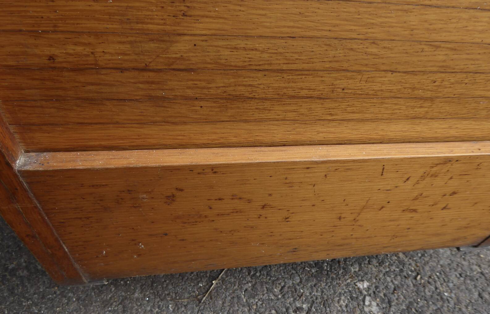 Vintage 1960s storage cabinet with curtains