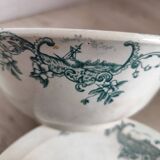 Trio of dishes: Salad bowl, Vegetable dish & Deep plate Faïence de Lyon Model