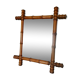 Miroir ancien en bois façon bambou - 45x40cm