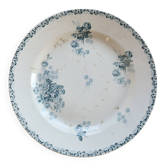 Plat de service rond ancien terre de fer Choisy le Roi HB&Cie modèle Lucie