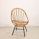 Fauteuil vintage en rotin et osier par Rohe Noordwolde