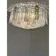 Contemporary Clear, Pink and Fumè “Squares” Murano Glass Flush Mount