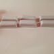 Set of 6 vintage knife holders in white and pink ceramic