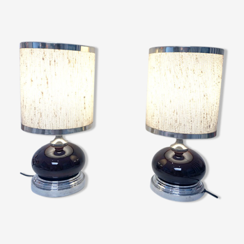 Paire lampes de chevet 1970