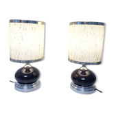 Paire lampes de chevet 1970
