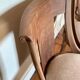 Lot de 4 chaises gondole en bois, tissu beige