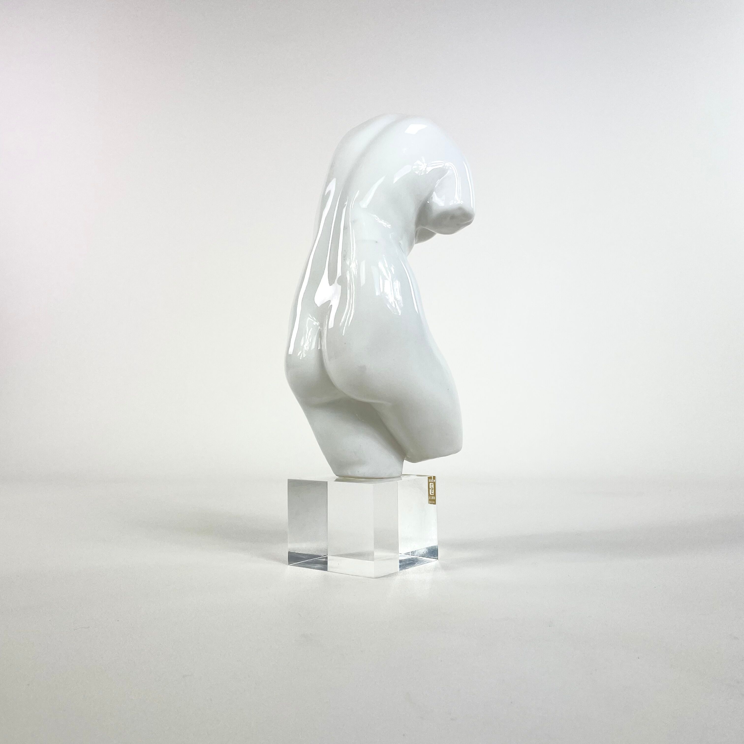 Bust of Venus in ceramic on plexiglass base, circa 1970