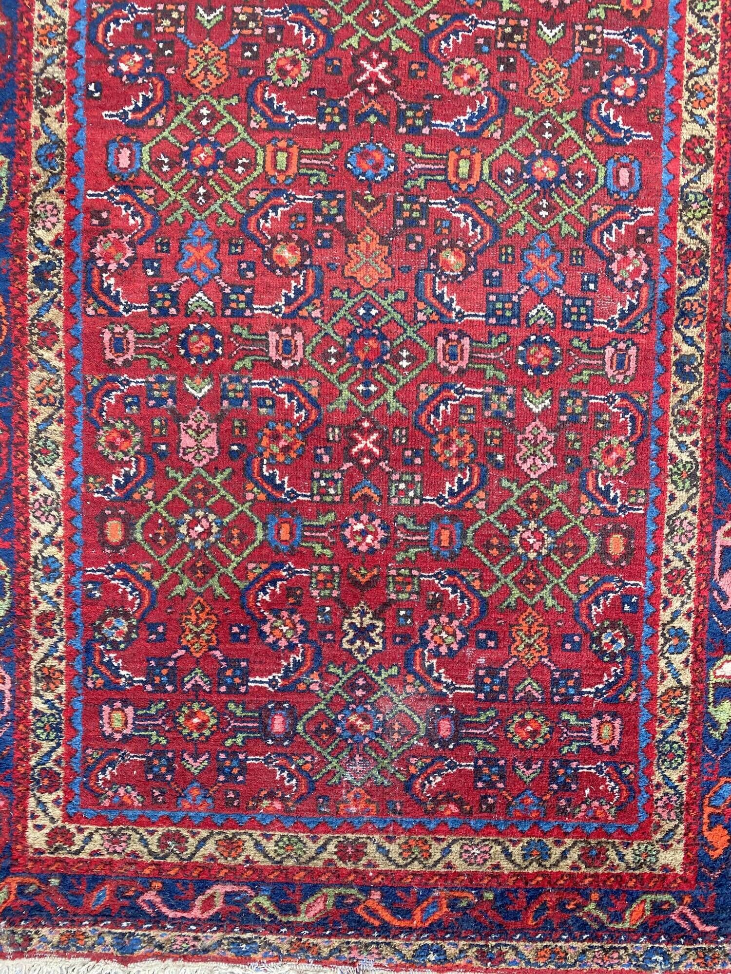 Handmade ancient persian hamadan carpet 120x204 cm