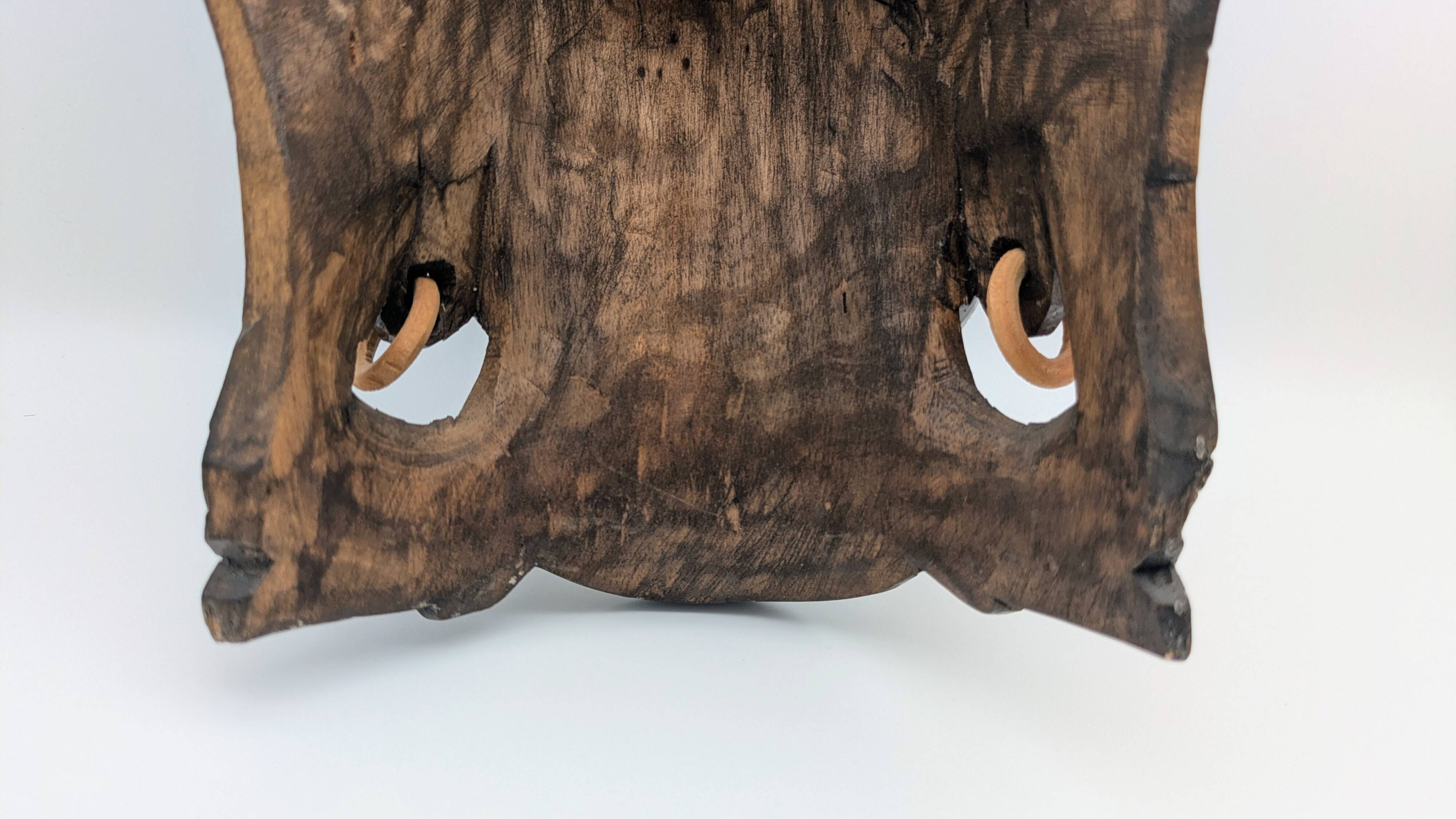 Sculptural Mask Wood - Face & Royal Cobra (Naga) - Tribal Art Indonesia