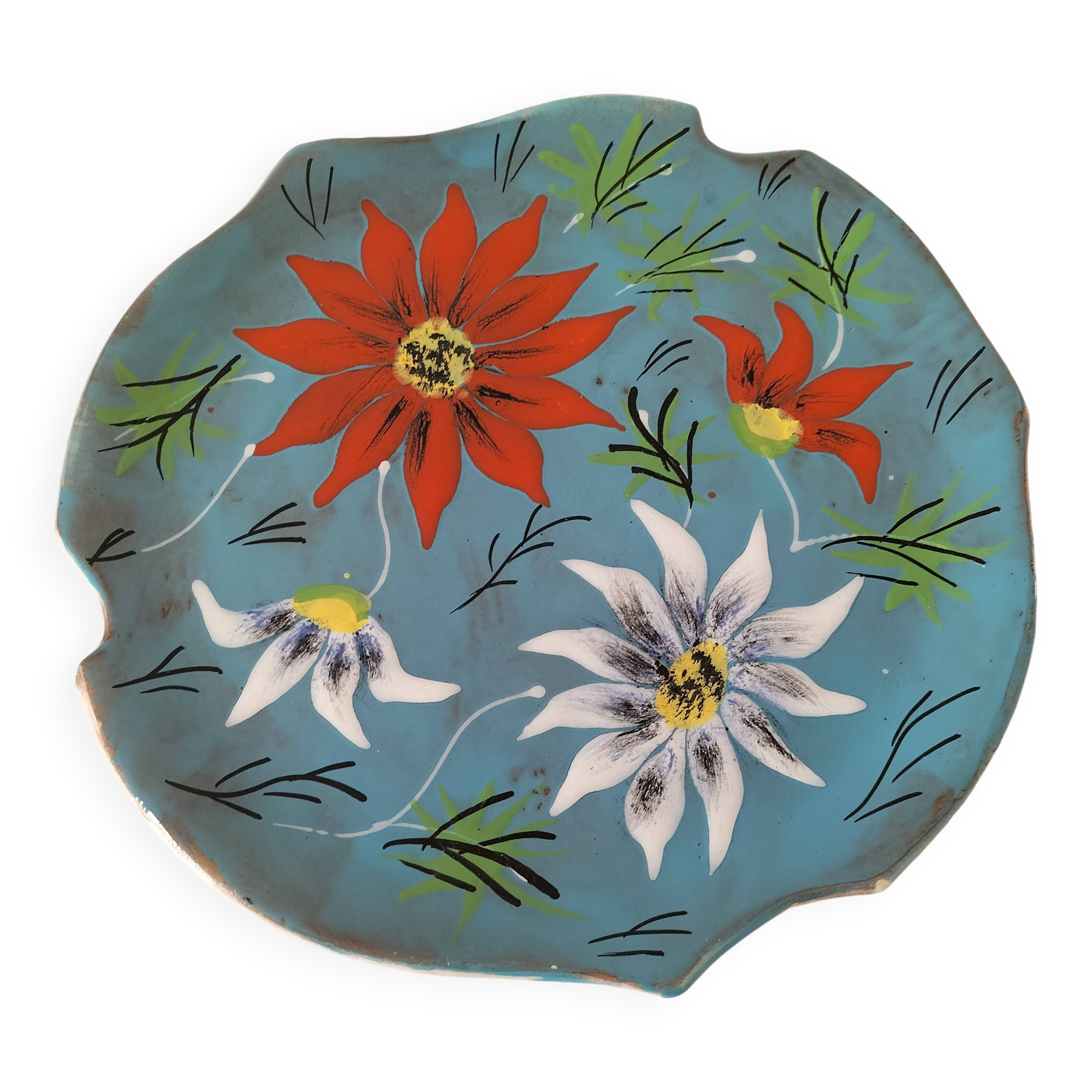 Glazed earthenware dish in the style of Bresse pottery
