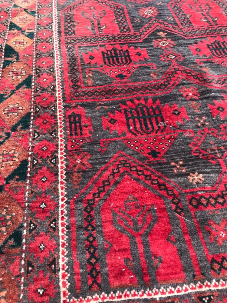 Afghan old rug Turkmen belutch handmade 110x220 cm