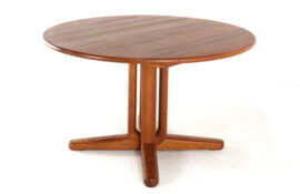 Danish round 2x extendable dining table 'Sindal' - teak