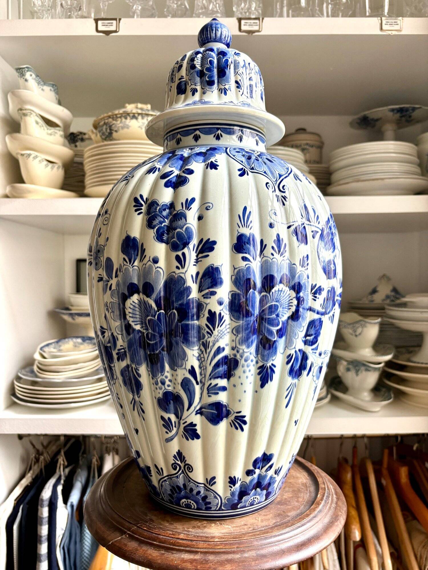 Royal Delft ginger jar in blue Dutch earthenware