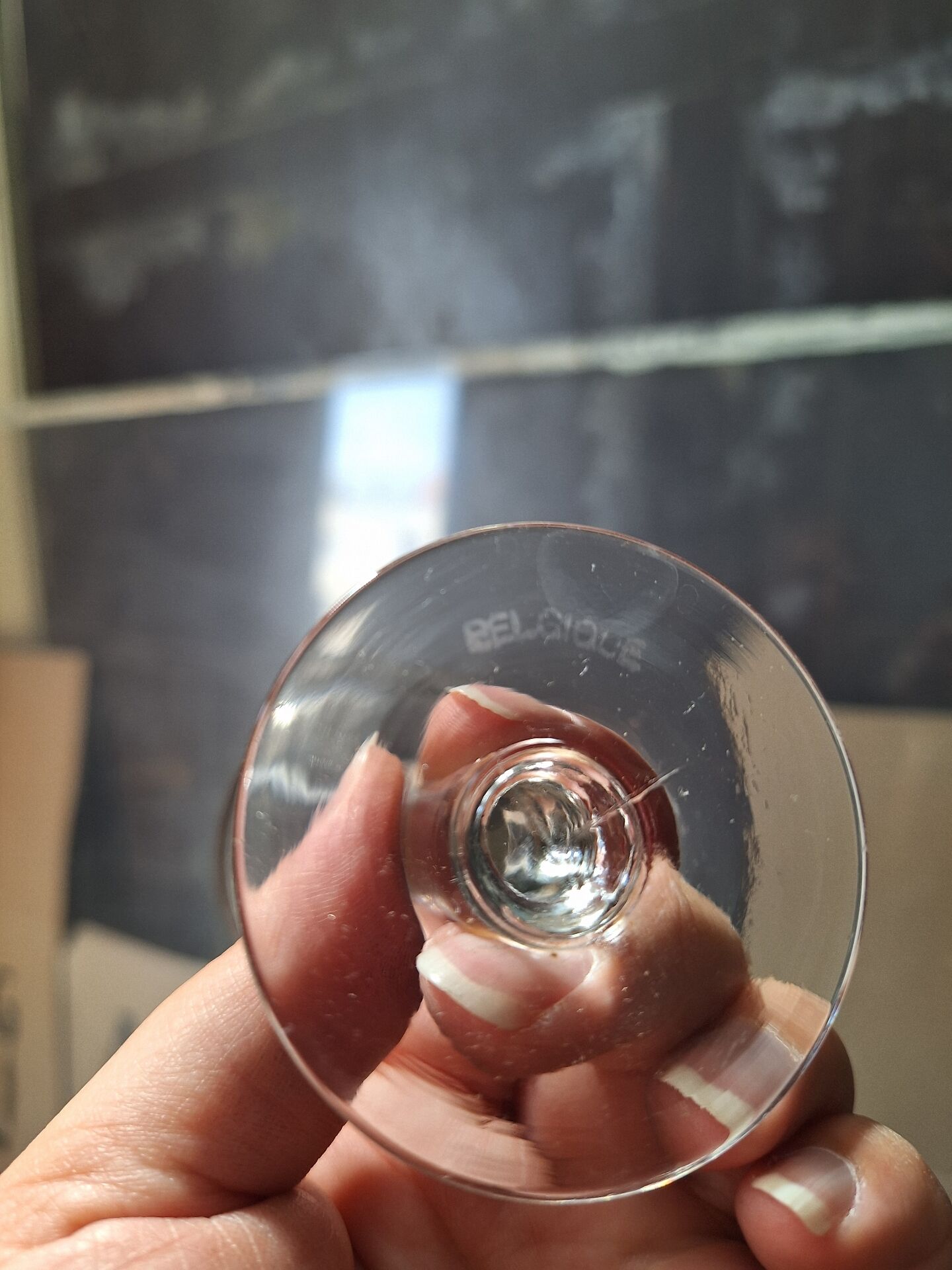 Set of 8 vintage bistro drop aperitif glasses.