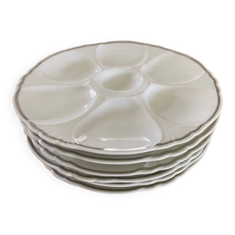 Set of 6 oyster plates