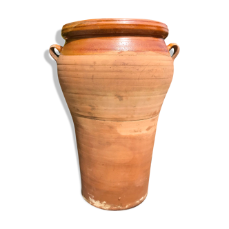 Vintage terracotta jar large gardener potter decoration garden or terrace with coves