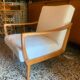 Fauteuil vintage bois et tissu