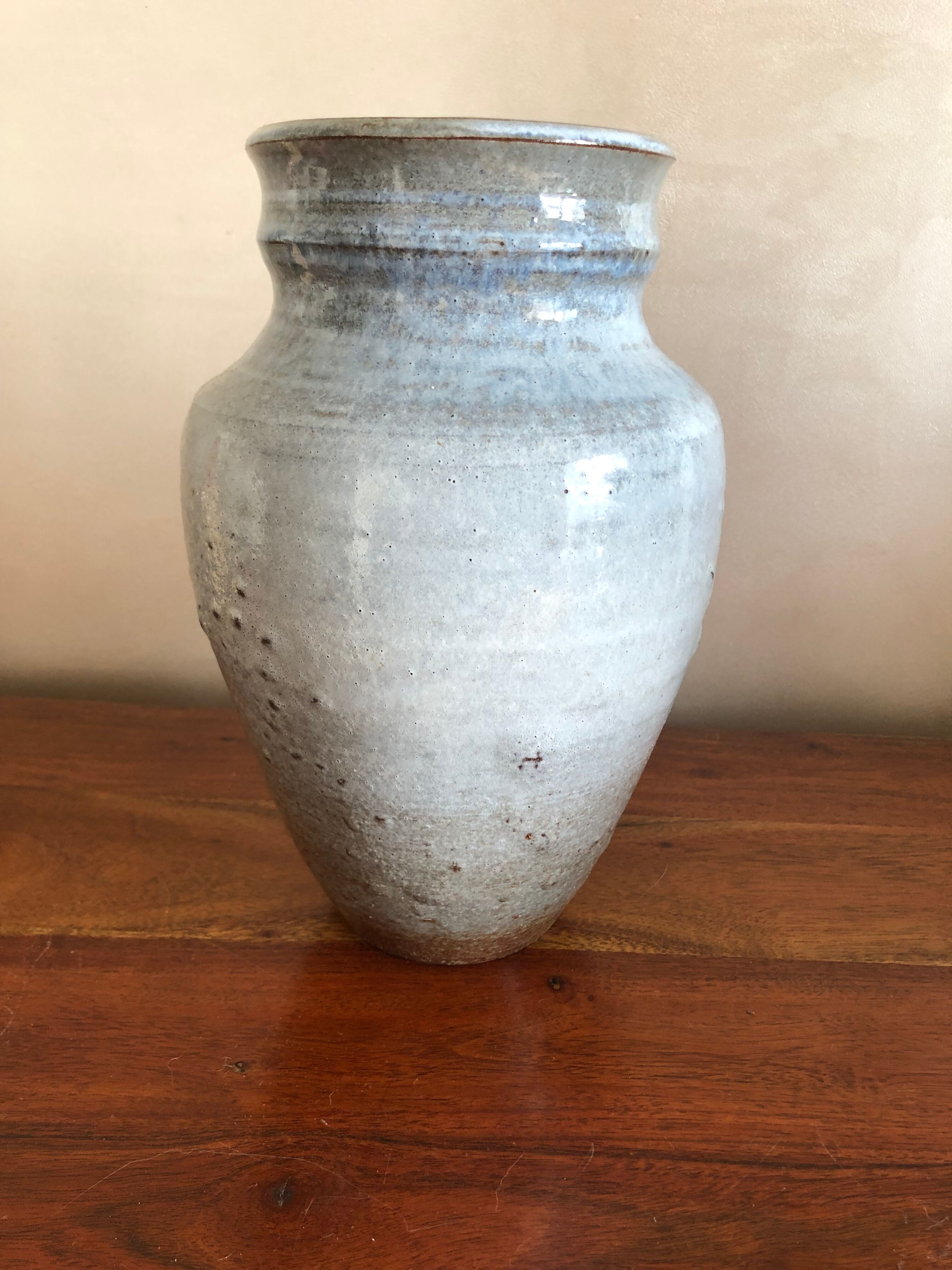 Blue grey sandstone vase