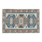 Tapis de sol vintage turc fait main en laine et coton beige des années 1970 115x183