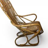 Vintage, large rattan armchair from the 1970s.