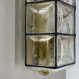 Wall light "Iron Rings" in brass and glass by Glashütte Limburg, Germany, 1970s